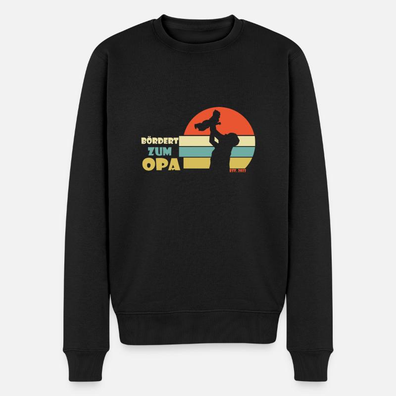 Beförderung zum opa - Männer Premium Bio Pullover - Schwarz
