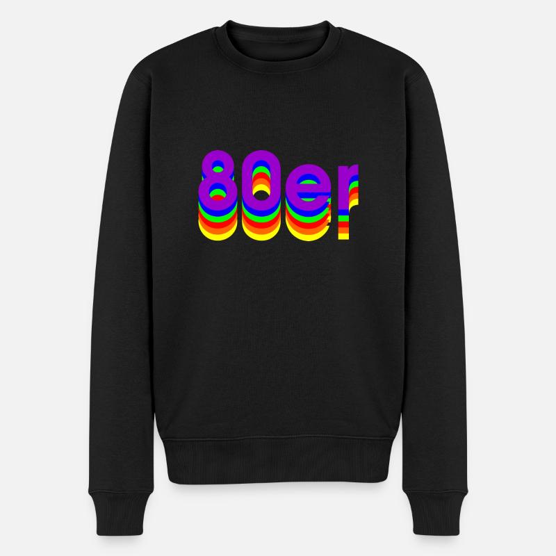 80er - Männer Premium Bio Pullover - Schwarz