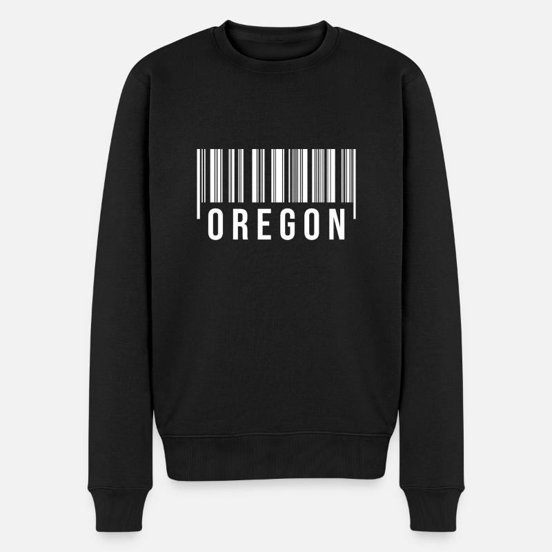 Oregon Barcode - Men's Premium Organic Jumper - black
