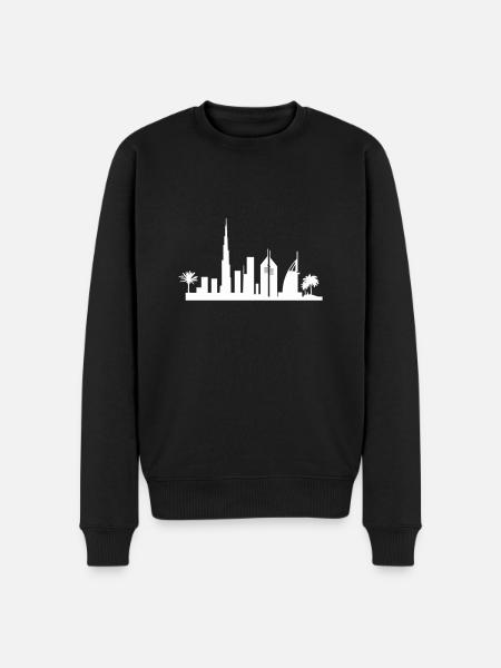 dubai skyline - Männer Premium Bio Pullover - Schwarz