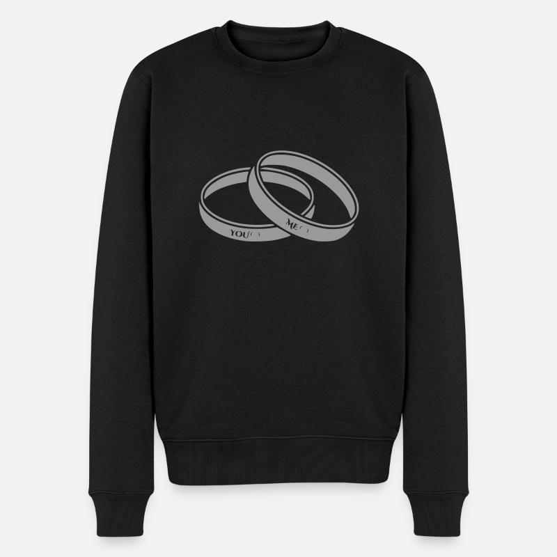 Hochzeitsringe Eheringe - Männer Premium Bio Pullover - Schwarz
