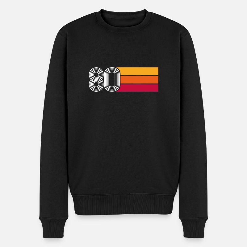 Vintage Classic 1980er Jahre - Männer Premium Bio Pullover - Schwarz