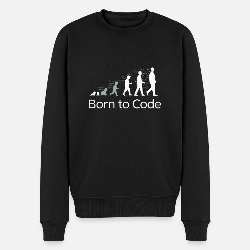 BORN TO CODE - Men's Premium Organic Jumper - black