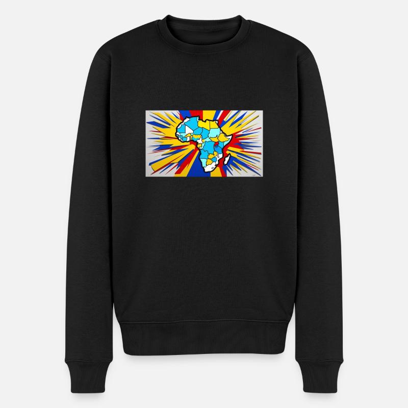 Farbe Afrikas - Männer Premium Bio Pullover - Schwarz