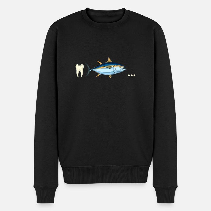 Thunfisch-Zahn ... - Männer Premium Bio Pullover - Schwarz