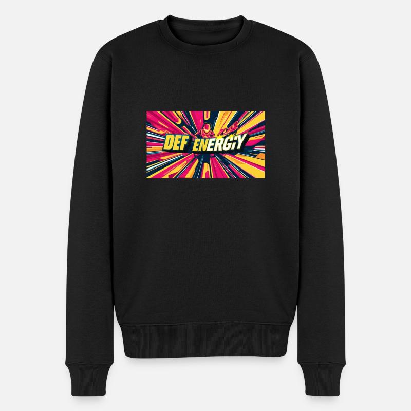 DefEnergy Mode - Männer Premium Bio Pullover - Schwarz