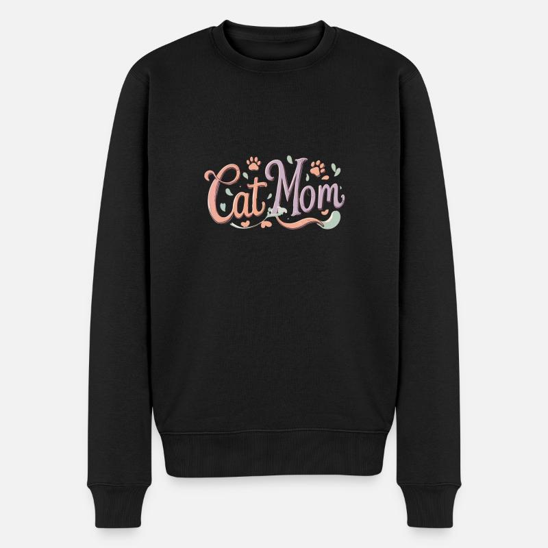 CAT Mom - Männer Premium Bio Pullover - Schwarz