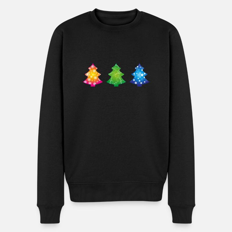 Weihnachtsbäume - Männer Premium Bio Pullover - Schwarz