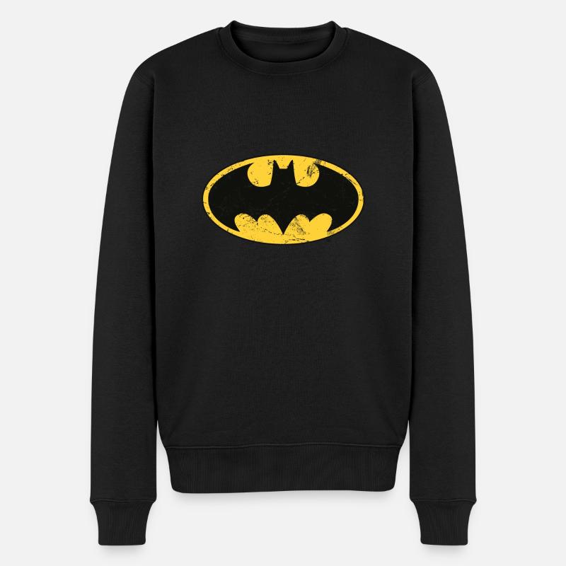 DC Comics Batman Logo Used Look - Männer Premium Bio Pullover - Schwarz