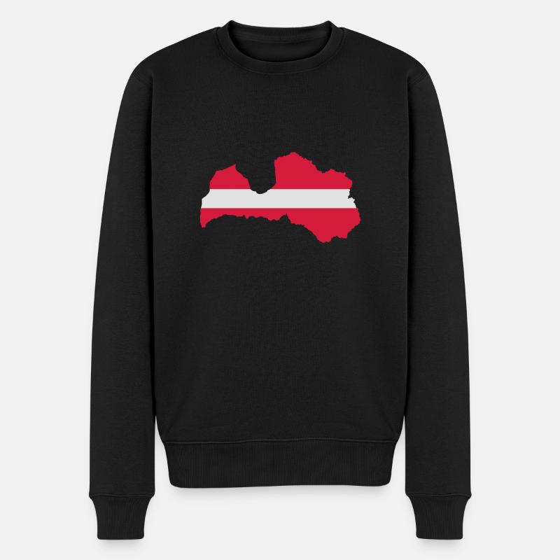 Lettland - Männer Premium Bio Pullover - Schwarz