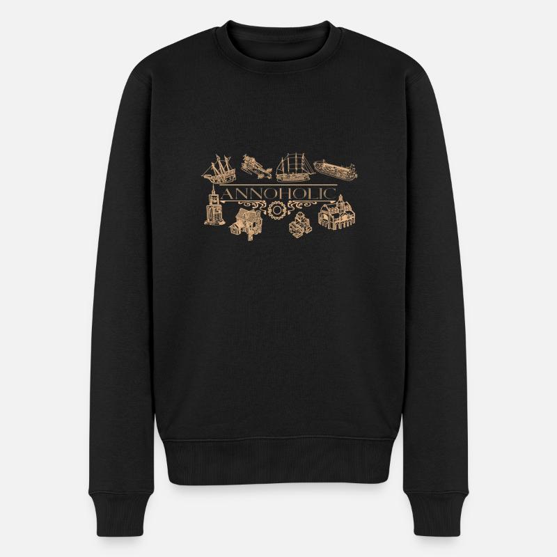 Annoholic - Männer Premium Bio Pullover - Schwarz