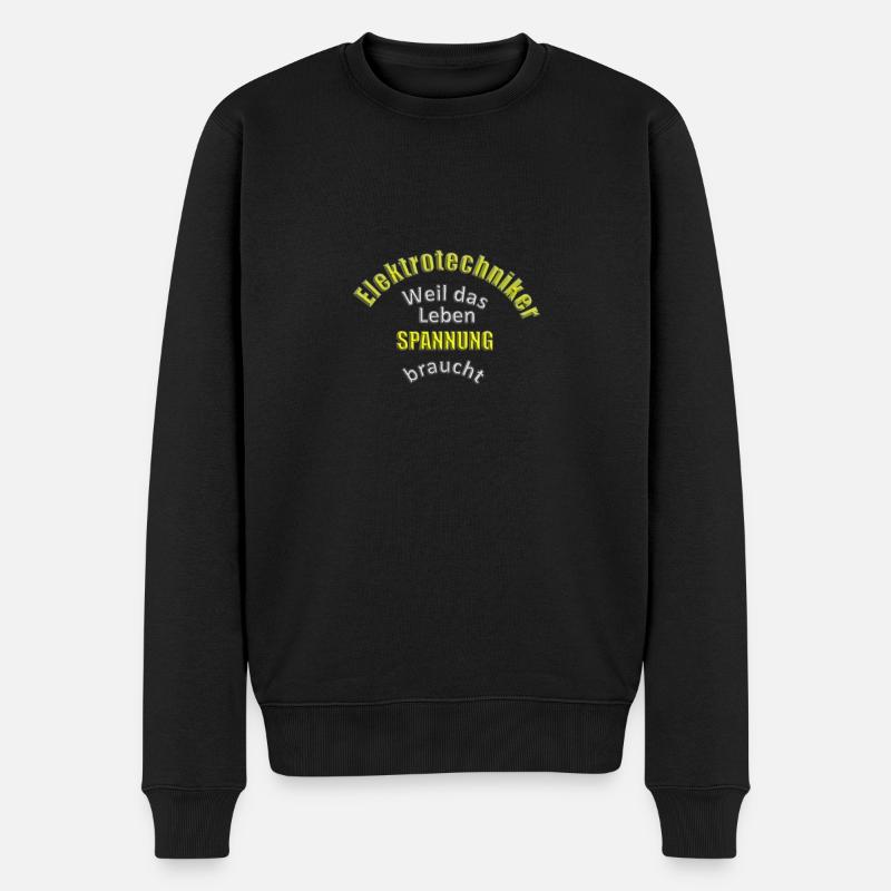 Lustiger Spruch Elektrotechniker - Männer Premium Bio Pullover - Schwarz