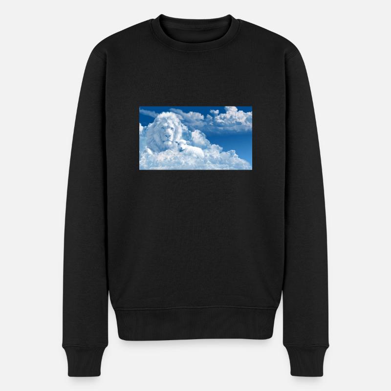 Der Löw und Schaf - Männer Premium Bio Pullover - Schwarz