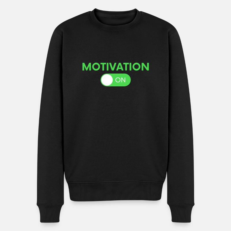 Motivation ON - Männer Premium Bio Pullover - Schwarz
