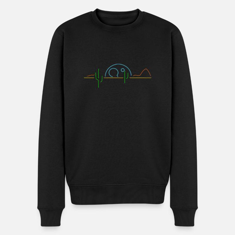 Wüstenhorizont - Männer Premium Bio Pullover - Schwarz