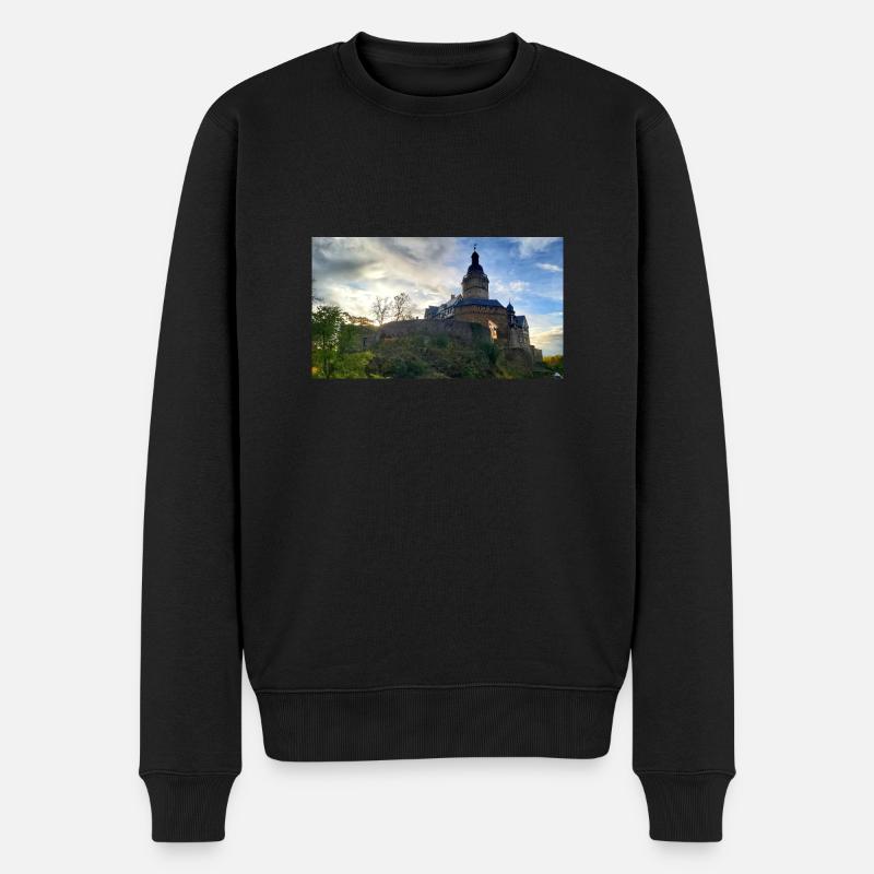 Burg Falkenstein - Männer Premium Bio Pullover - Schwarz