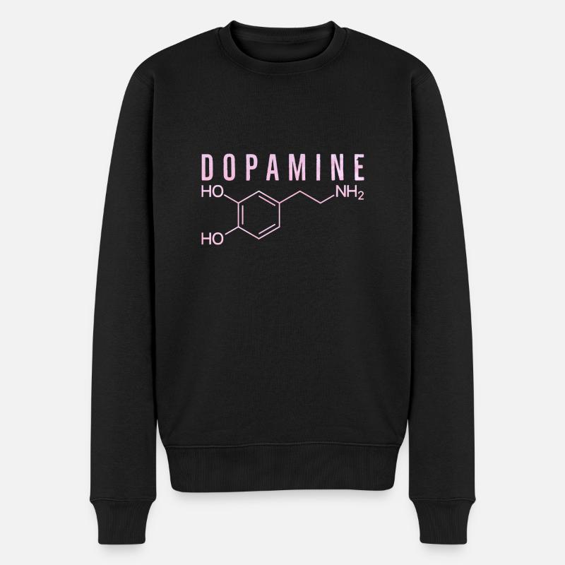 Dopamin-Molekül - Männer Premium Bio Pullover - Schwarz