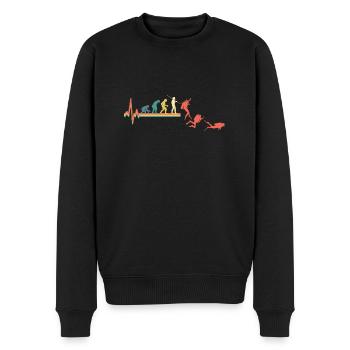 Taucher Tauchen Evolution Retro - Männer Premium Bio Pullover - Schwarz - Vorne - Nico (187cm)