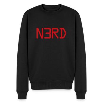 NERD - Männer Premium Bio Pullover - Schwarz - Vorne - Nico (187cm)