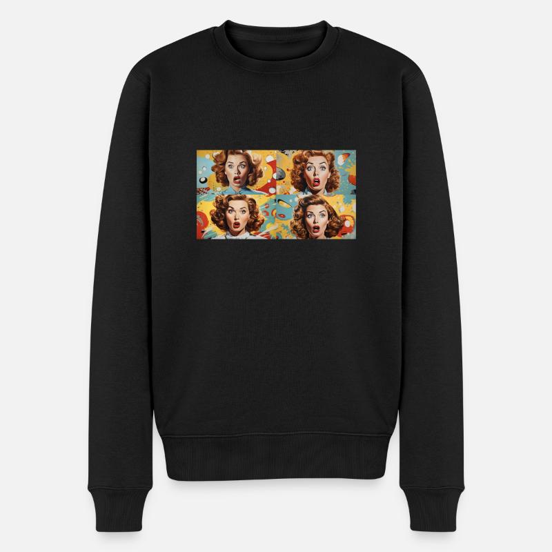 Bionic Women Pop Art - Männer Premium Bio Pullover - Schwarz