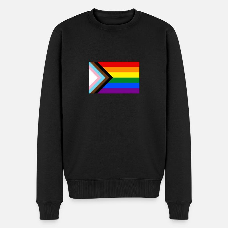 DRAPEAU DE LA FIERTÉ PROGRESSISTE - Pull Premium bio Homme - noir