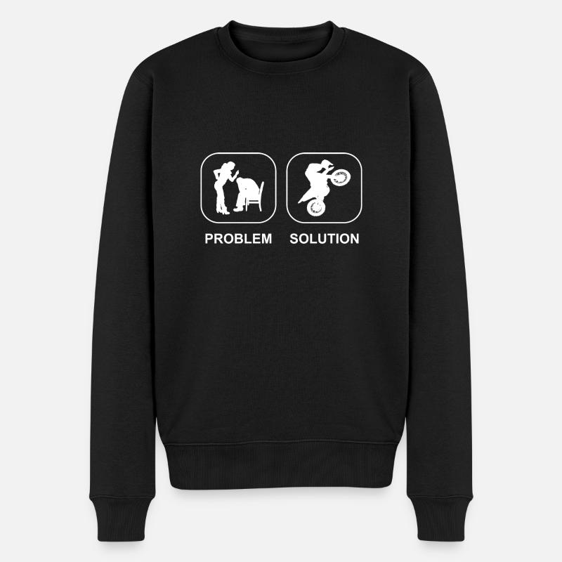 Motorrad Motorradfan Motorcross Motorradfahrer - Männer Premium Bio Pullover - Schwarz