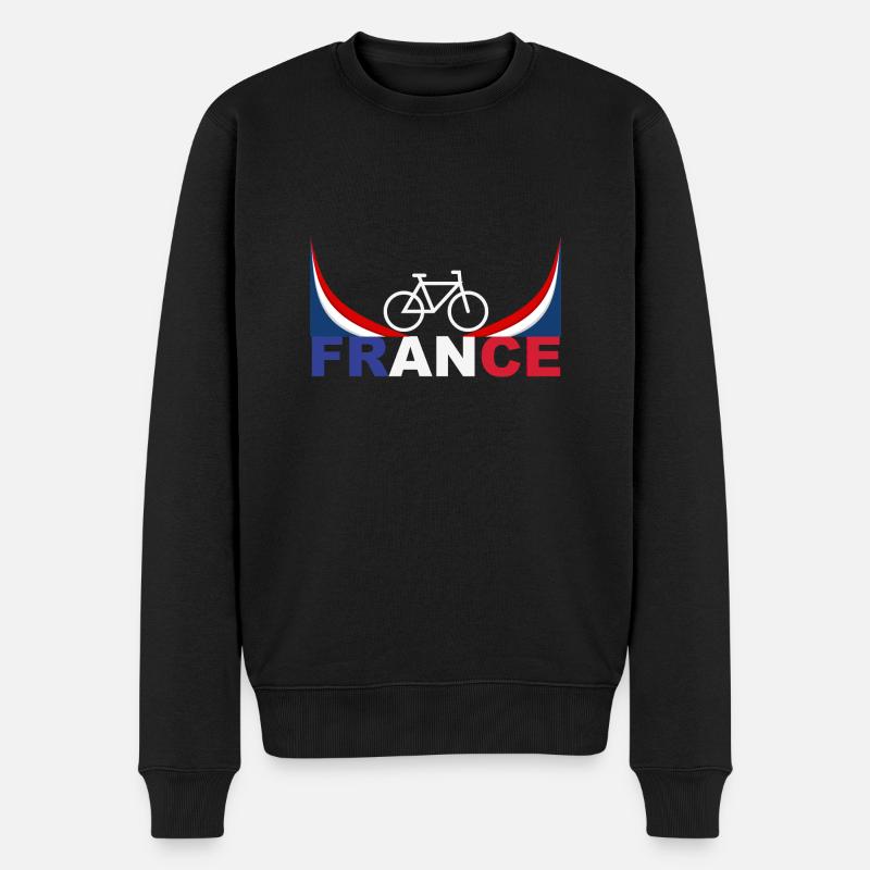 France - Männer Premium Bio Pullover - Schwarz