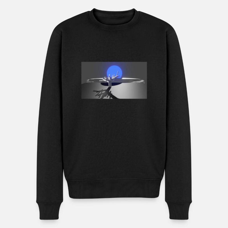 Sonne und Baum - Männer Premium Bio Pullover - Schwarz