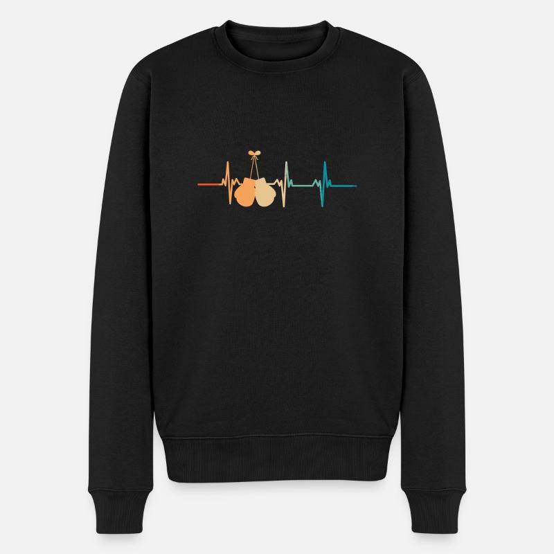 Battement de cœur boxe - Pull Premium bio Homme - noir