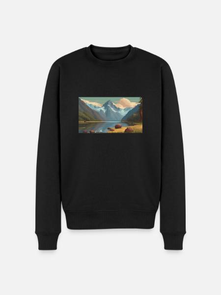 Fiordland-Nationalpark, Neuseeland - Männer Premium Bio Pullover - Schwarz
