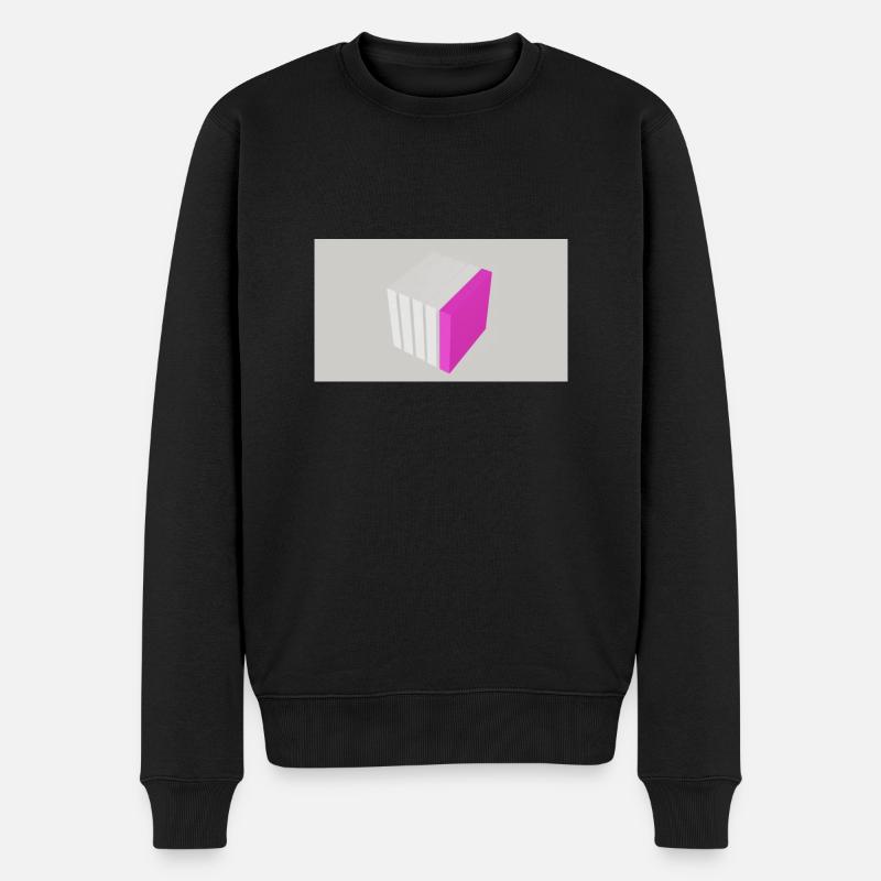 Spaltwürfel pink - Männer Premium Bio Pullover - Schwarz