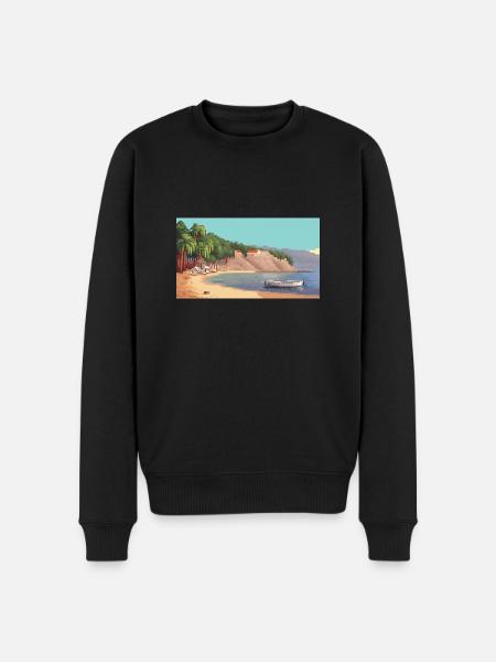 Zlatni Rat, Croatia - Pixel Art - Men's Premium Organic Jumper - black