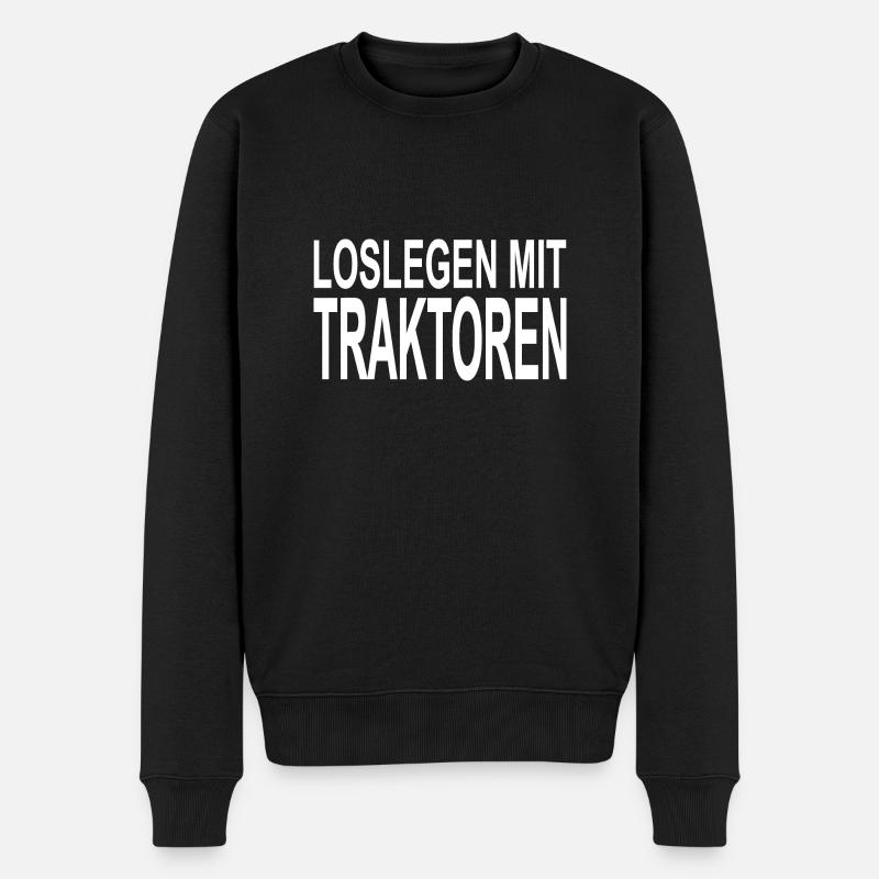Traktor - Männer Premium Bio Pullover - Schwarz