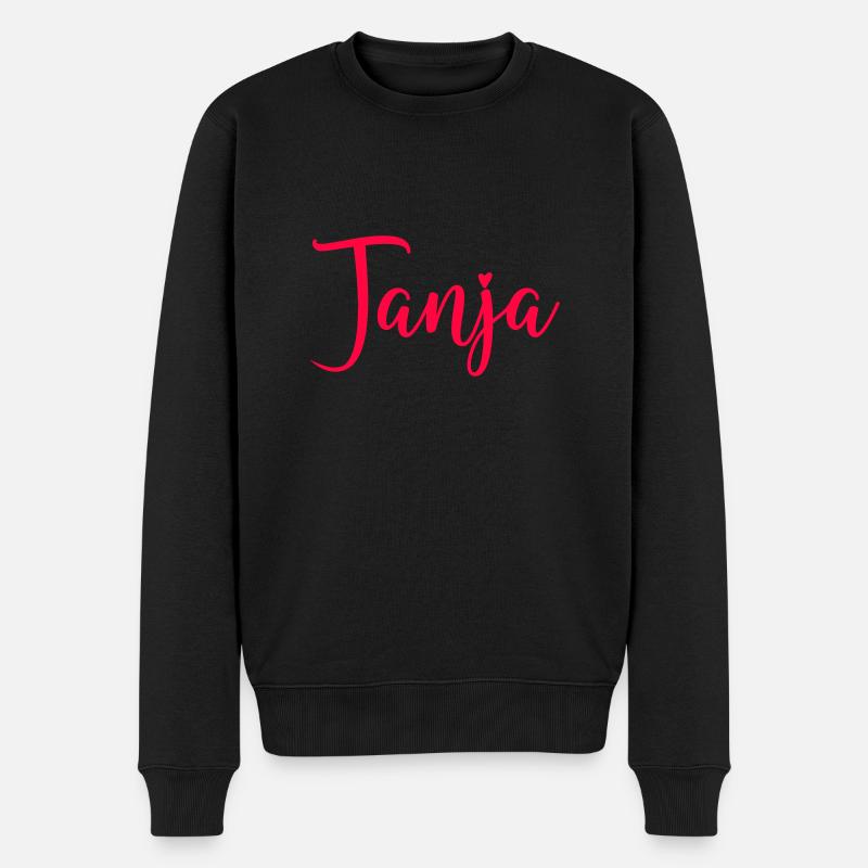 name tanja - Männer Premium Bio Pullover - Schwarz