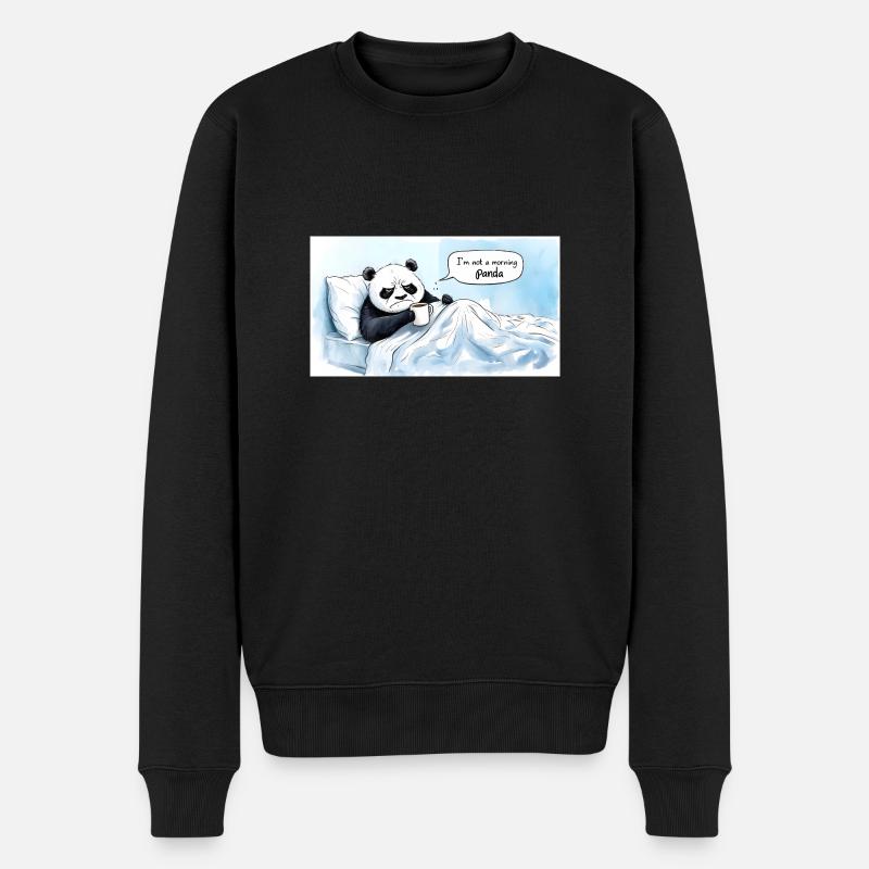 Morgendlicher Panda - Männer Premium Bio Pullover - Schwarz