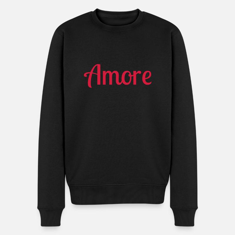 Amore - Männer Premium Bio Pullover - Schwarz