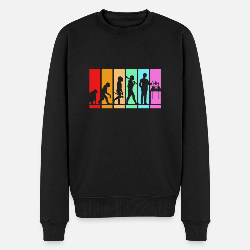 3D Druck - Männer Premium Bio Pullover - Schwarz
