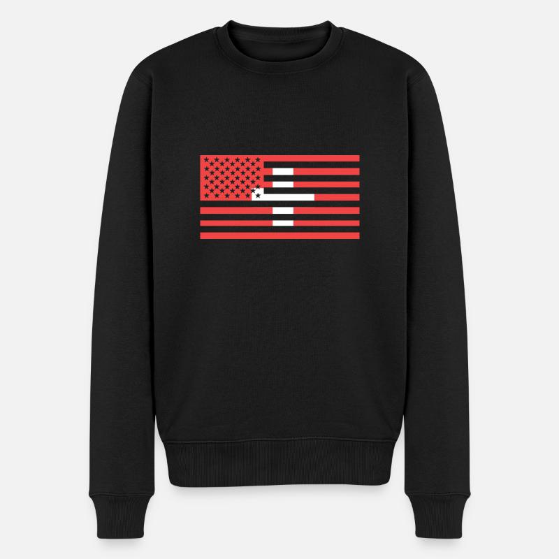Schweiz - Männer Premium Bio Pullover - Schwarz