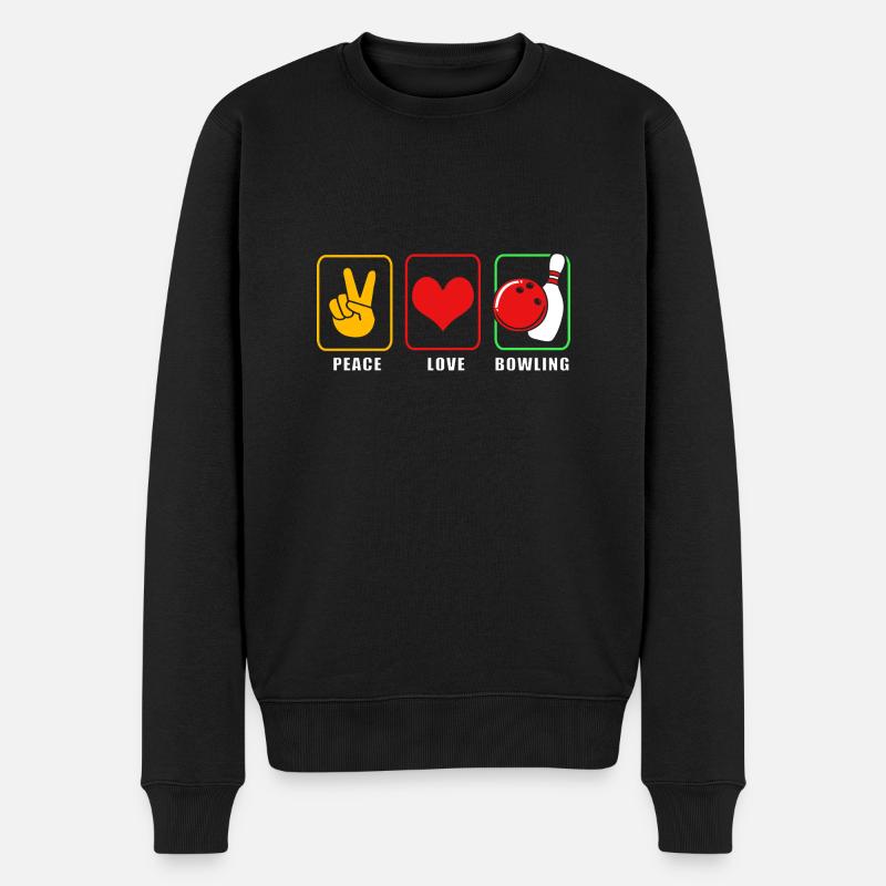 Bowling - Männer Premium Bio Pullover - Schwarz