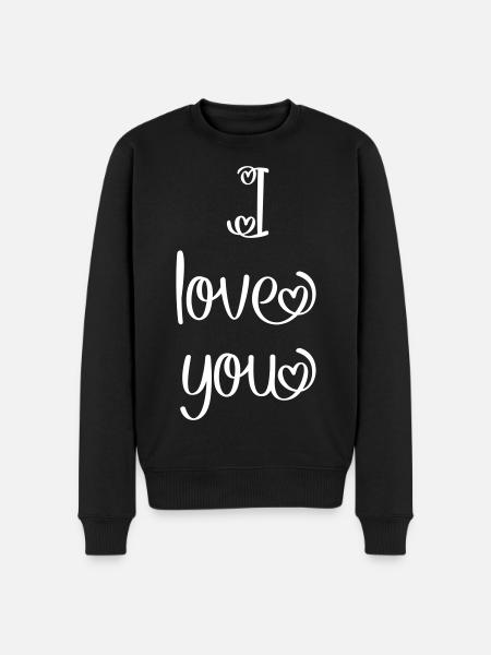 I love you - Men's Premium Organic Jumper - black