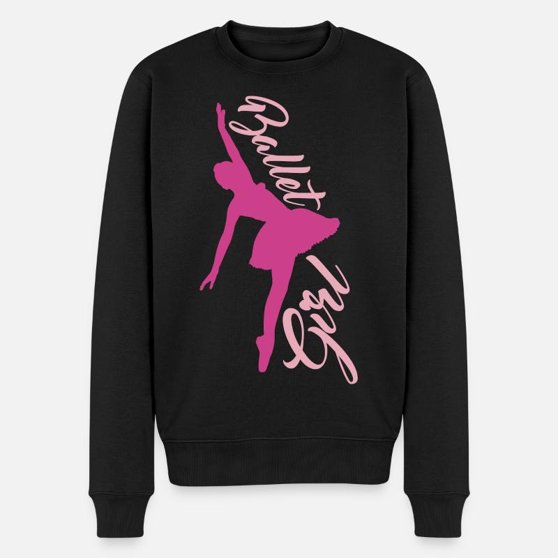 Balletttänzerin Mädchen - Männer Premium Bio Pullover - Schwarz