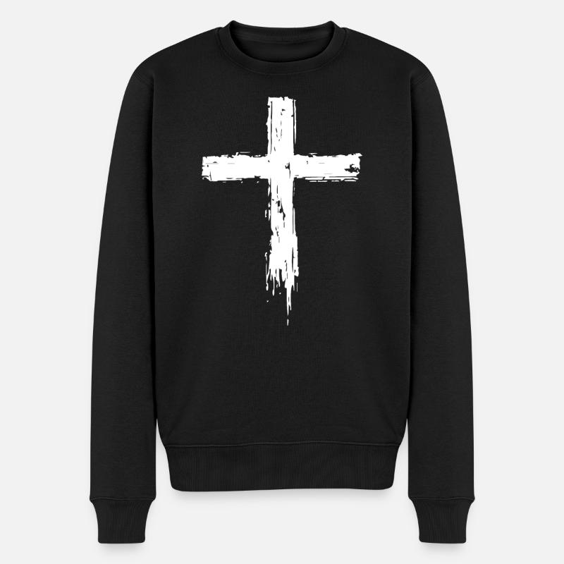 Kreuz Symbol - Männer Premium Bio Pullover - Schwarz