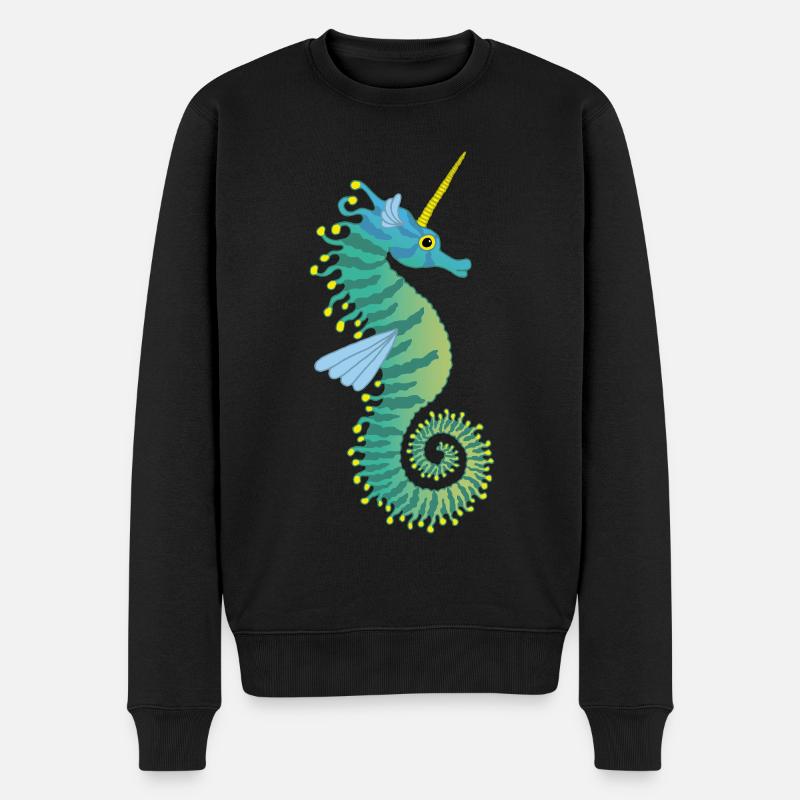 Seeeinhorn - Männer Premium Bio Pullover - Schwarz