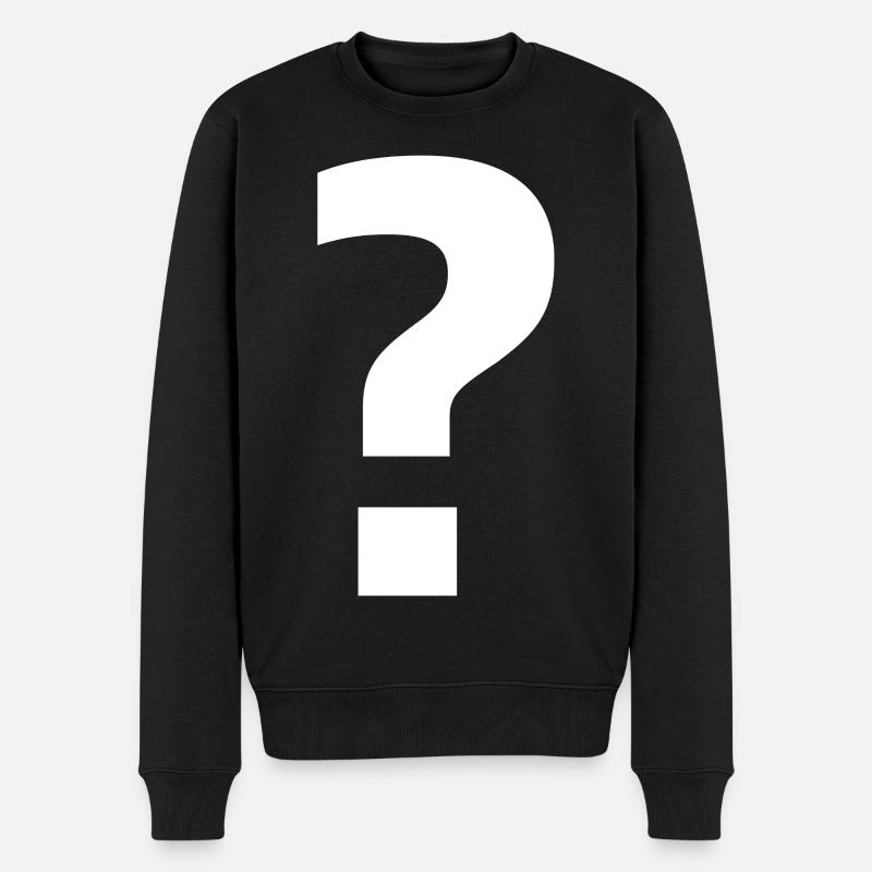 Fragezeichen | stilvolle Neugier - Männer Premium Bio Pullover - Schwarz