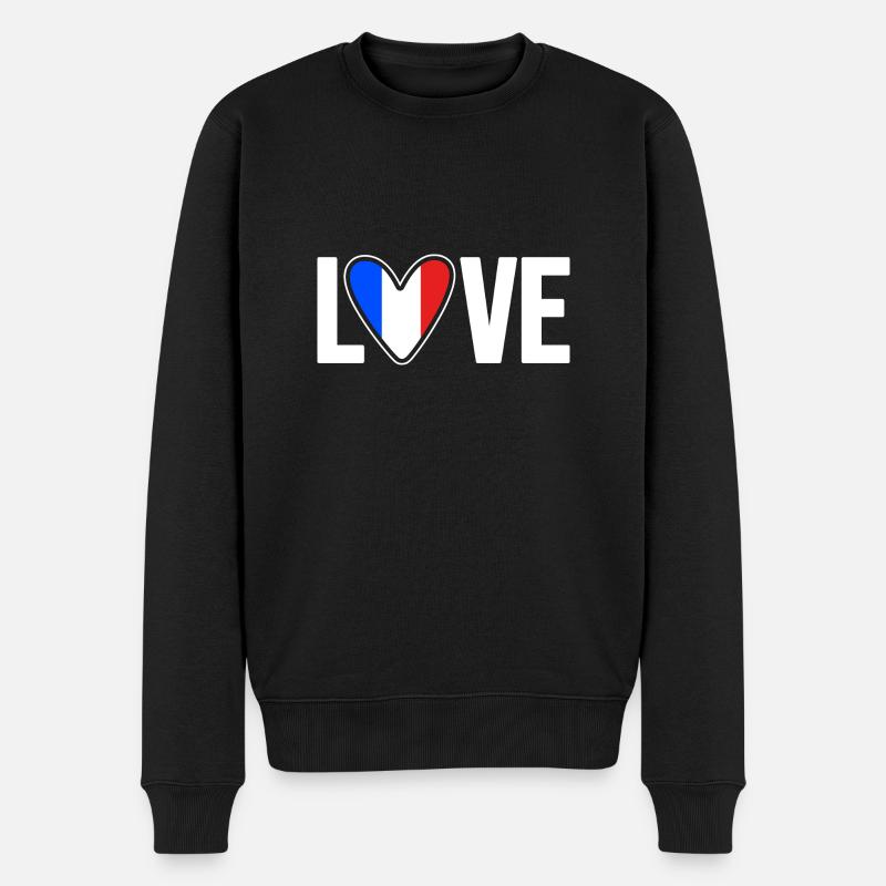 Frankreich - Männer Premium Bio Pullover - Schwarz