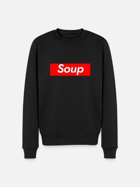 Suppe - Männer Premium Bio Pullover - Schwarz