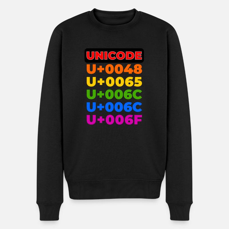 UNICODE - Männer Premium Bio Pullover - Schwarz