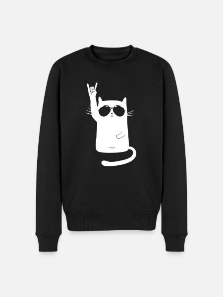 Metal Cat - Men's Premium Organic Jumper - black
