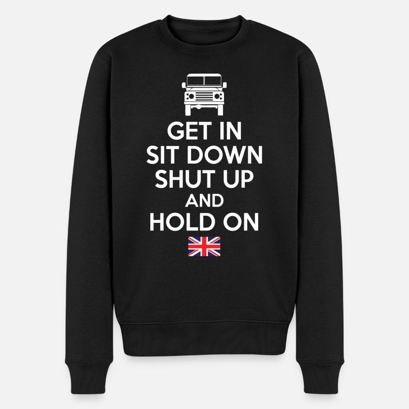 Hold On Landy - Männer Premium Bio Pullover - Schwarz