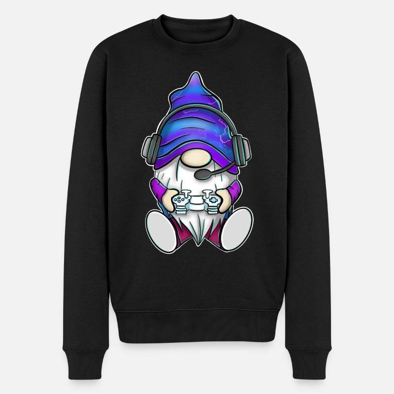 Gaming Gnome - Männer Premium Bio Pullover - Schwarz